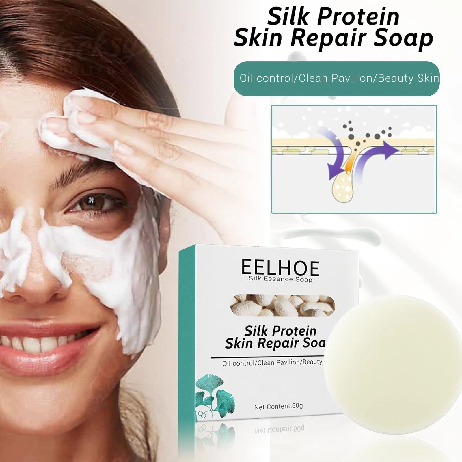 Skin Repair & Cleansing Silk Protein Mask Soap - Bellarte Enchanté Skin Repair & Cleansing Silk Protein Mask Soap