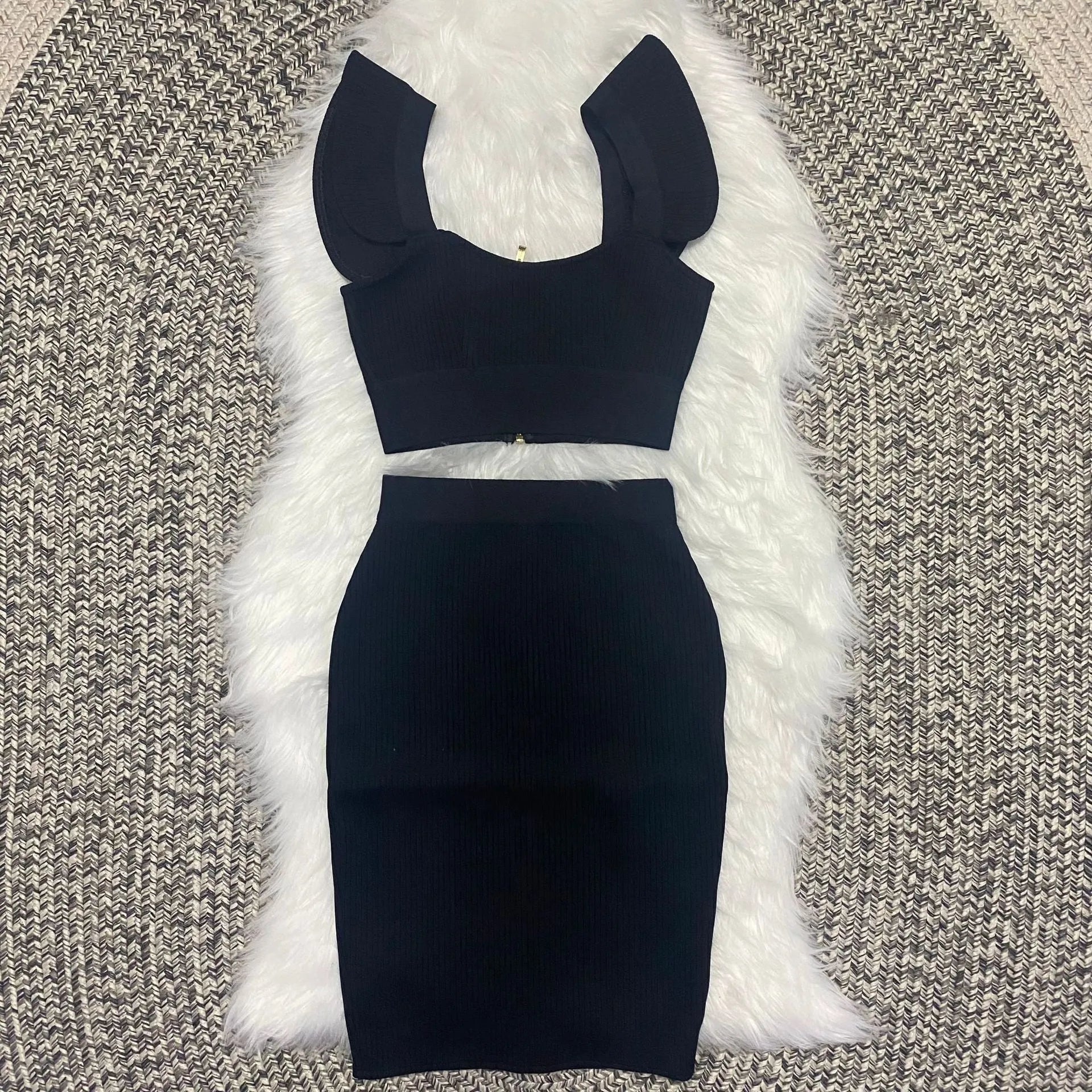 Sleeveless Bandage Sexy Two-piece Suit Short Skirt Summer - Bellarte Enchanté Sleeveless Bandage Sexy Two-piece Suit Short Skirt Summer