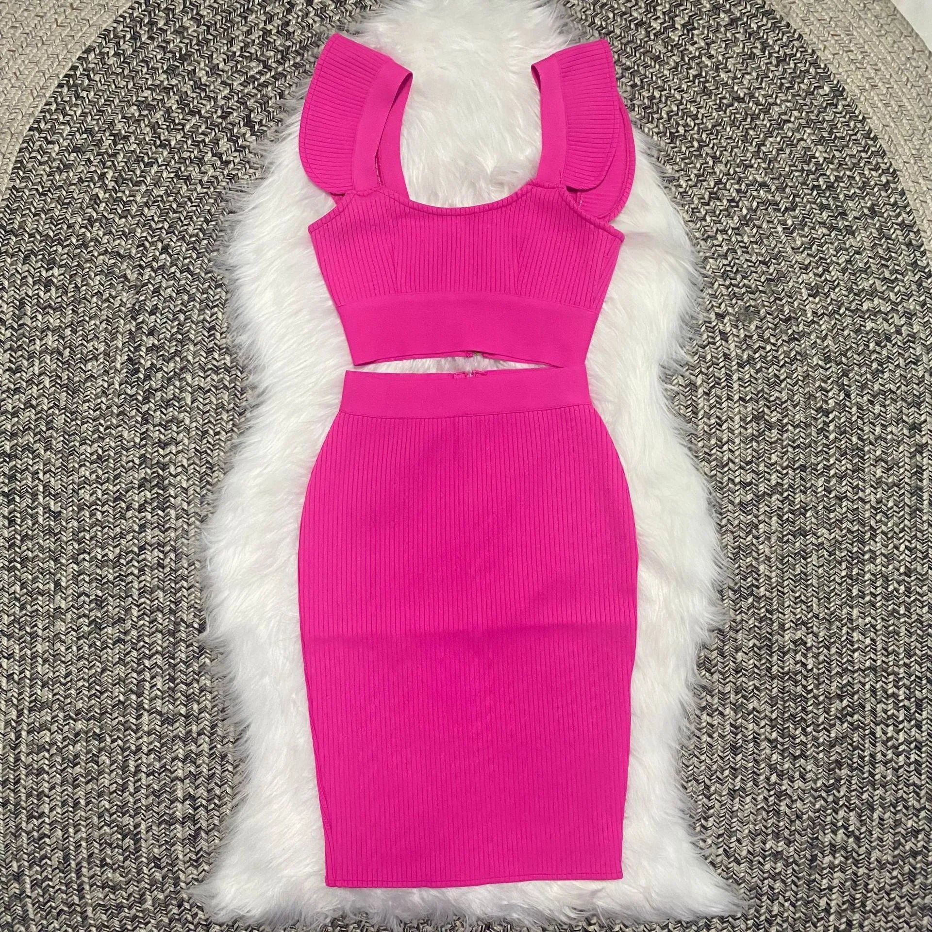 Sleeveless Bandage Sexy Two-piece Suit Short Skirt Summer - Bellarte Enchanté Sleeveless Bandage Sexy Two-piece Suit Short Skirt Summer