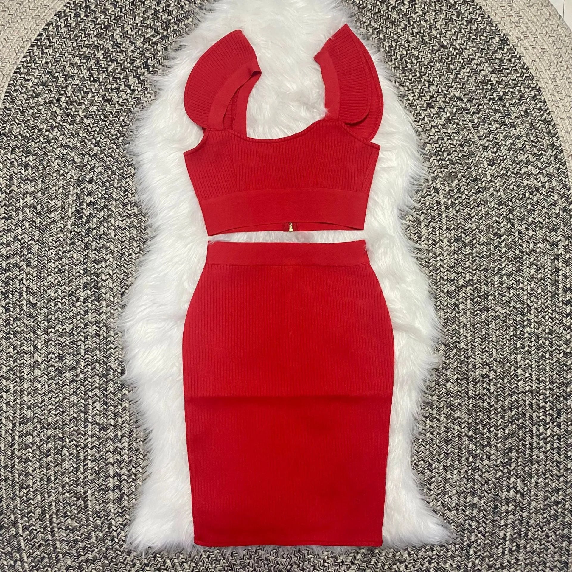 Sleeveless Bandage Sexy Two-piece Suit Short Skirt Summer - Bellarte Enchanté Sleeveless Bandage Sexy Two-piece Suit Short Skirt Summer