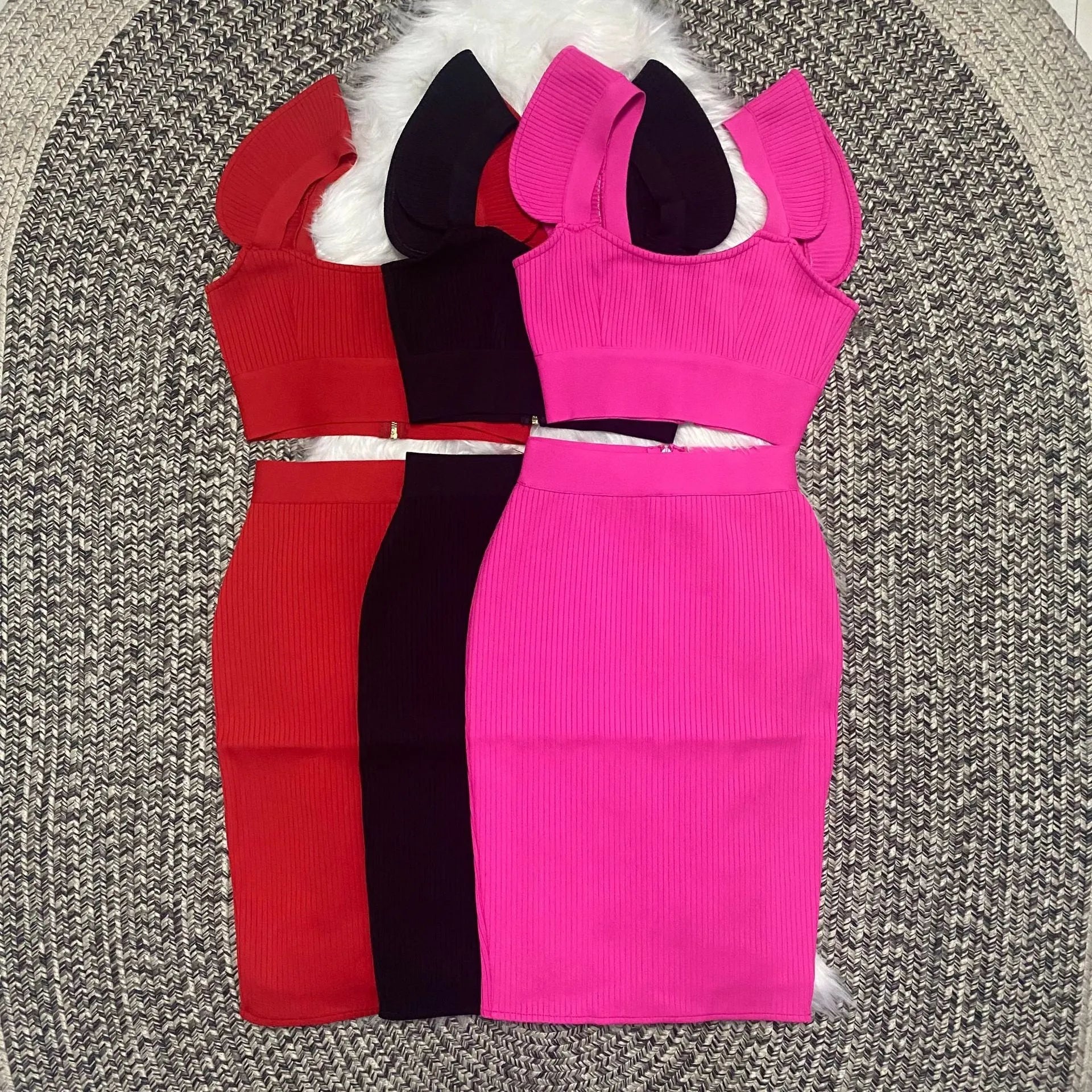 Sleeveless Bandage Sexy Two-piece Suit Short Skirt Summer - Bellarte Enchanté Sleeveless Bandage Sexy Two-piece Suit Short Skirt Summer