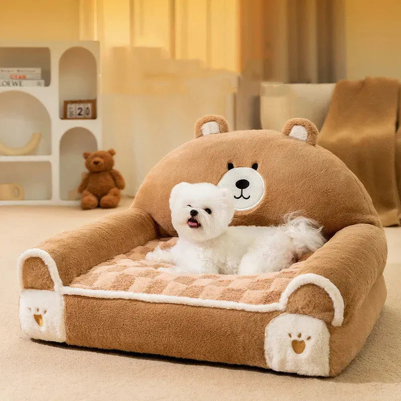 Small And Medium-sized Dogs Teddy Bichon Winter Warm Dehaired Angora Dog Bed Cat Sofa - Bellarte Enchanté Small And Medium-sized Dogs Teddy Bichon Winter Warm Dehaired Angora Dog Bed Cat Sofa