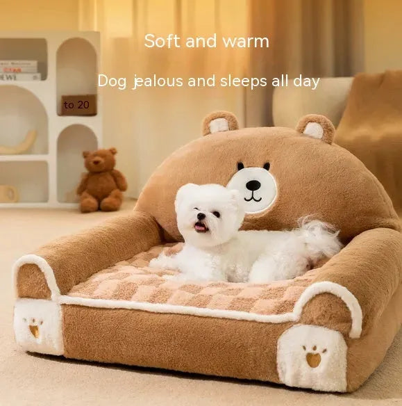 Small And Medium-sized Dogs Teddy Bichon Winter Warm Dehaired Angora Dog Bed Cat Sofa - Bellarte Enchanté Small And Medium-sized Dogs Teddy Bichon Winter Warm Dehaired Angora Dog Bed Cat Sofa