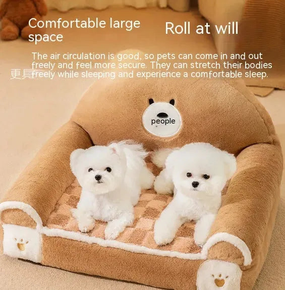 Small And Medium-sized Dogs Teddy Bichon Winter Warm Dehaired Angora Dog Bed Cat Sofa - Bellarte Enchanté Small And Medium-sized Dogs Teddy Bichon Winter Warm Dehaired Angora Dog Bed Cat Sofa