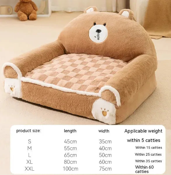 Small And Medium-sized Dogs Teddy Bichon Winter Warm Dehaired Angora Dog Bed Cat Sofa - Bellarte Enchanté Small And Medium-sized Dogs Teddy Bichon Winter Warm Dehaired Angora Dog Bed Cat Sofa