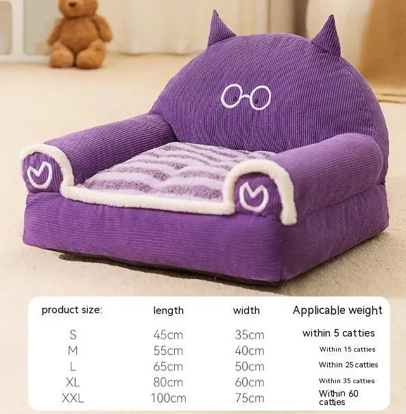 Small And Medium-sized Dogs Teddy Bichon Winter Warm Dehaired Angora Dog Bed Cat Sofa - Bellarte Enchanté Small And Medium-sized Dogs Teddy Bichon Winter Warm Dehaired Angora Dog Bed Cat Sofa