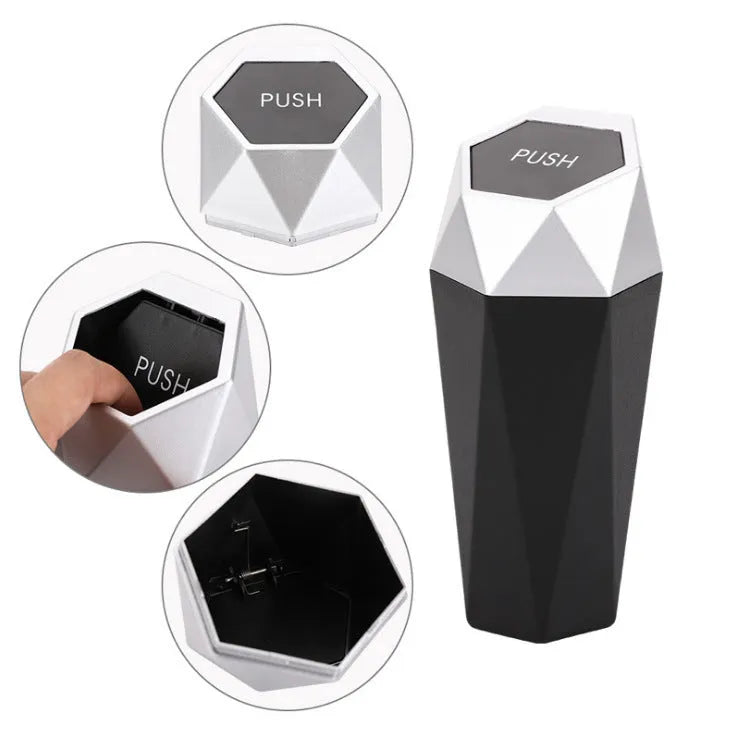 Small Trash Can In The Car Desktop Trash Can With Lid - Bellarte Enchanté Small Trash Can In The Car Desktop Trash Can With Lid