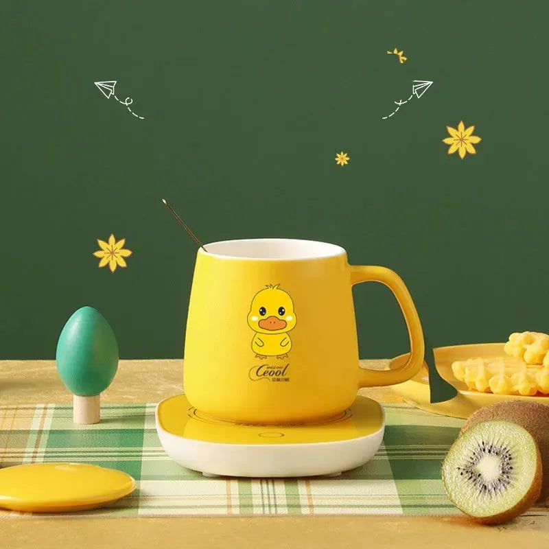Small Yellow Duck Automatic Constant Temperature Heating Coaster Suit - Bellarte Enchanté Small Yellow Duck Automatic Constant Temperature Heating Coaster Suit