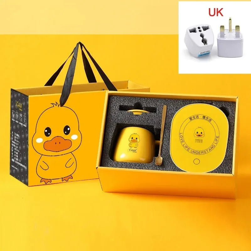 Small Yellow Duck Automatic Constant Temperature Heating Coaster Suit - Bellarte Enchanté Small Yellow Duck Automatic Constant Temperature Heating Coaster Suit