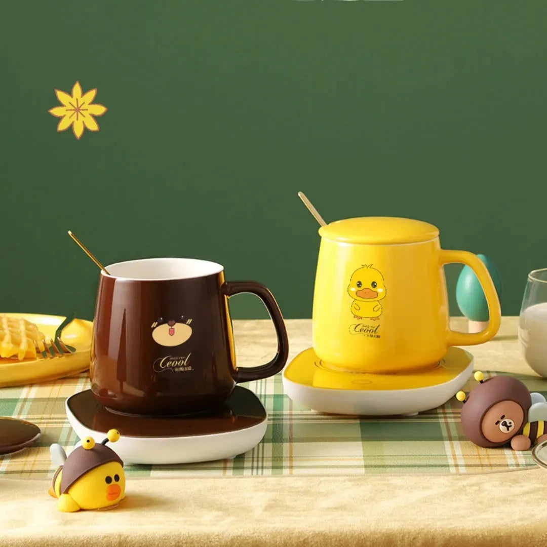 Small Yellow Duck Automatic Constant Temperature Heating Coaster Suit - Bellarte Enchanté Small Yellow Duck Automatic Constant Temperature Heating Coaster Suit
