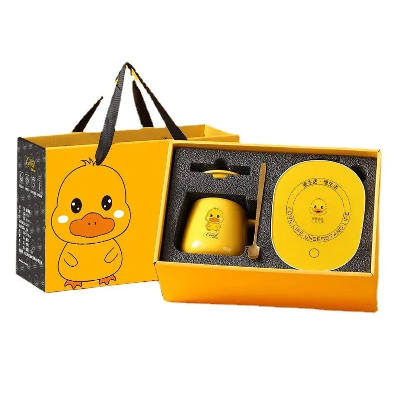 Small Yellow Duck Automatic Constant Temperature Heating Coaster Suit - Bellarte Enchanté Small Yellow Duck Automatic Constant Temperature Heating Coaster Suit