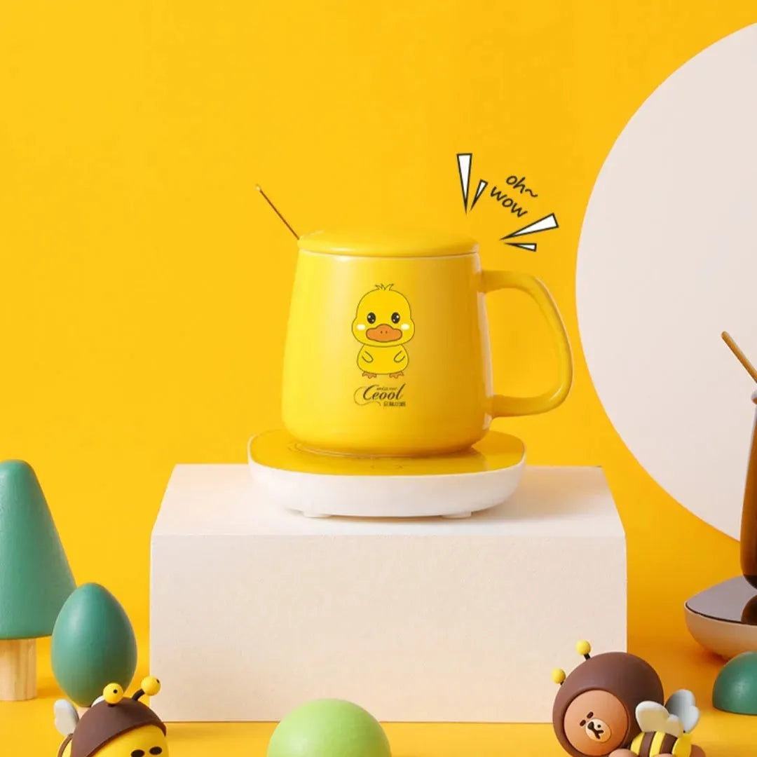 Small Yellow Duck Automatic Constant Temperature Heating Coaster Suit - Bellarte Enchanté Small Yellow Duck Automatic Constant Temperature Heating Coaster Suit