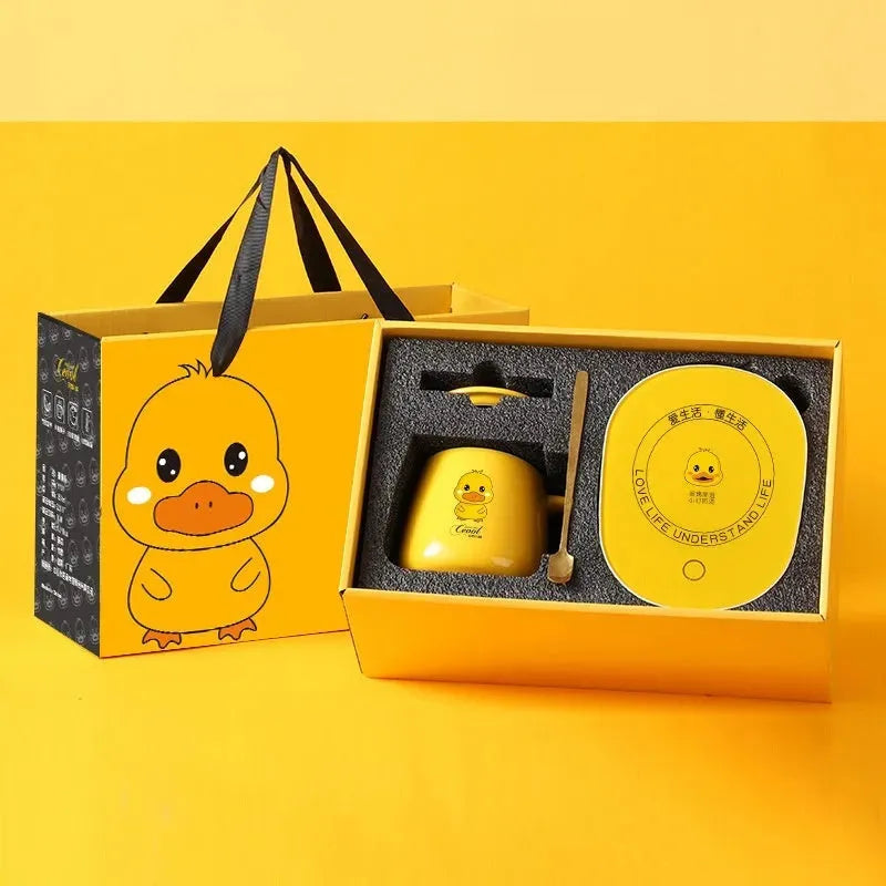 Small Yellow Duck Automatic Constant Temperature Heating Coaster Suit - Bellarte Enchanté Small Yellow Duck Automatic Constant Temperature Heating Coaster Suit