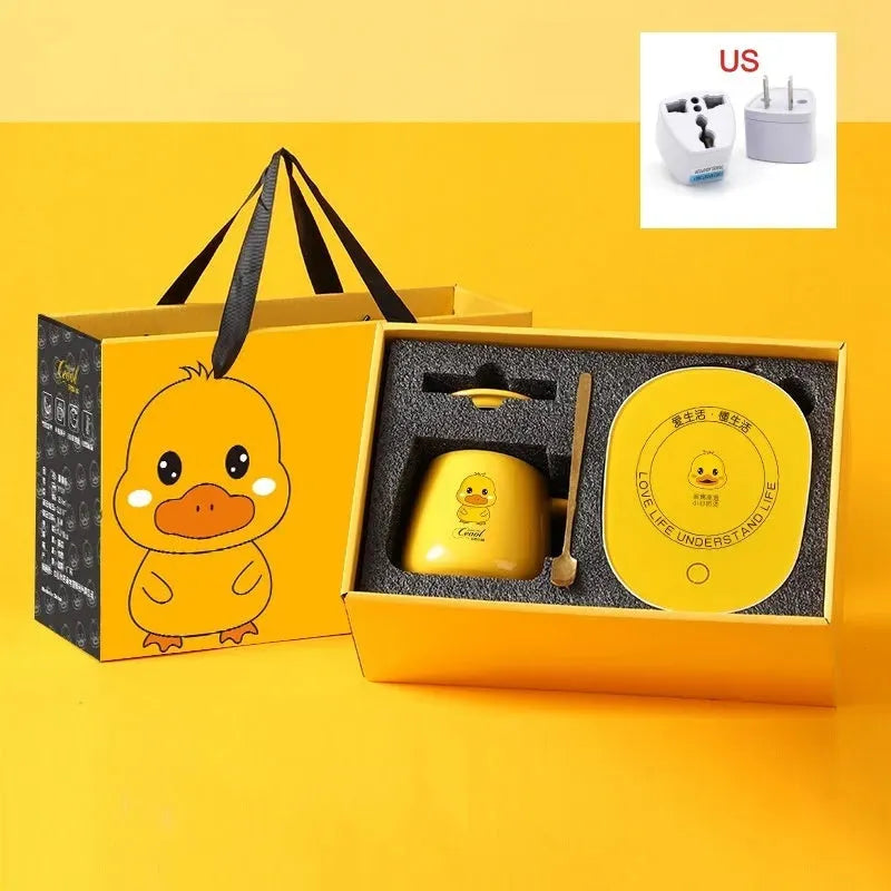 Small Yellow Duck Automatic Constant Temperature Heating Coaster Suit - Bellarte Enchanté Small Yellow Duck Automatic Constant Temperature Heating Coaster Suit