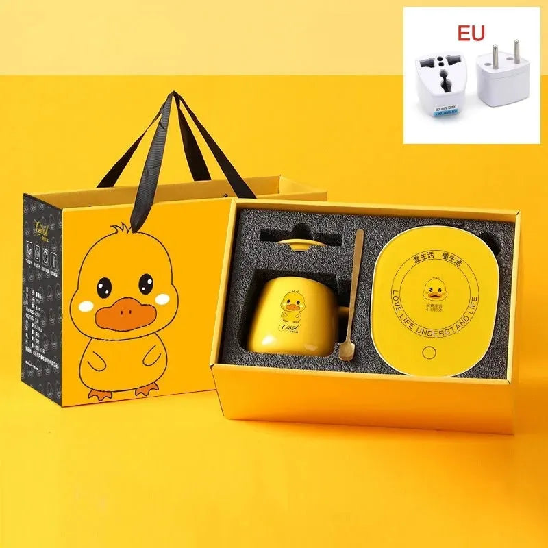 Small Yellow Duck Automatic Constant Temperature Heating Coaster Suit - Bellarte Enchanté Small Yellow Duck Automatic Constant Temperature Heating Coaster Suit