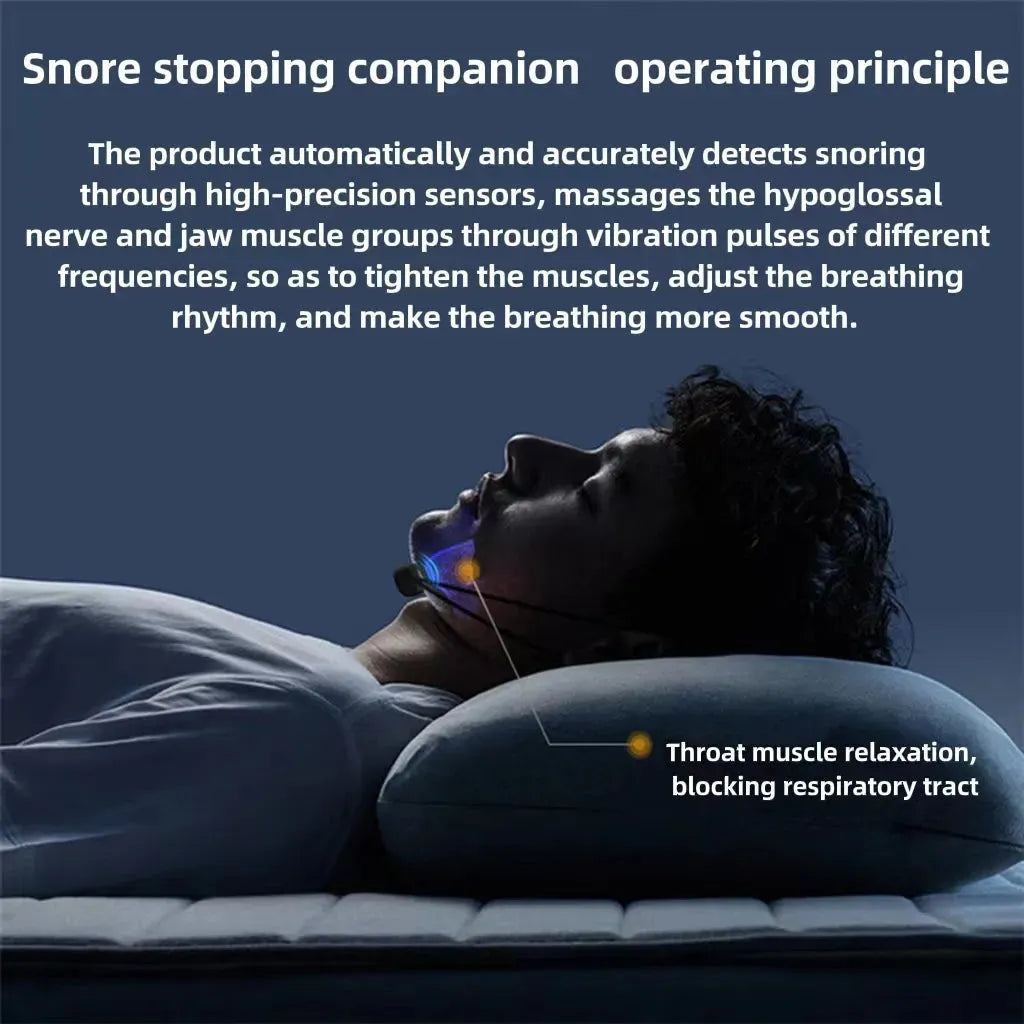 Smart Anti Snoring Device EMS Pulse Snoring Stop Effective Solution Snore Sleep Aid Portable Noise Reduction Muscle Stimulator - Bellarte Enchanté Smart Anti Snoring Device EMS Pulse Snoring Stop Effective Solution Snore Sleep Aid Portable Noise Reduction Muscle Stimulator