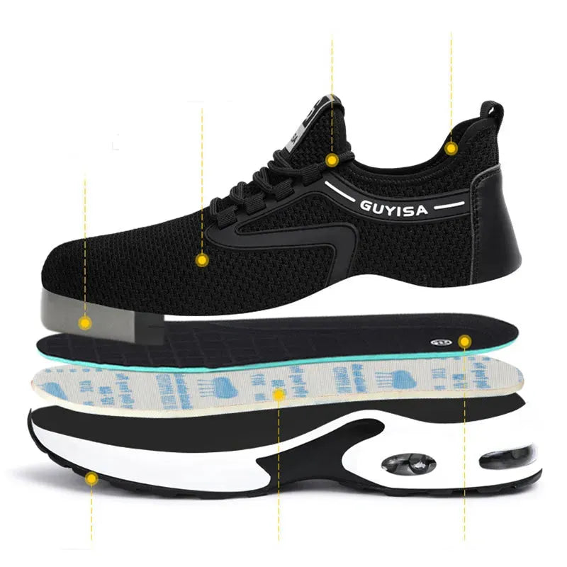 Sneakers Men Work Safety Shoes Lightweight Breathable - Bellarte Enchanté Sneakers Men Work Safety Shoes Lightweight Breathable