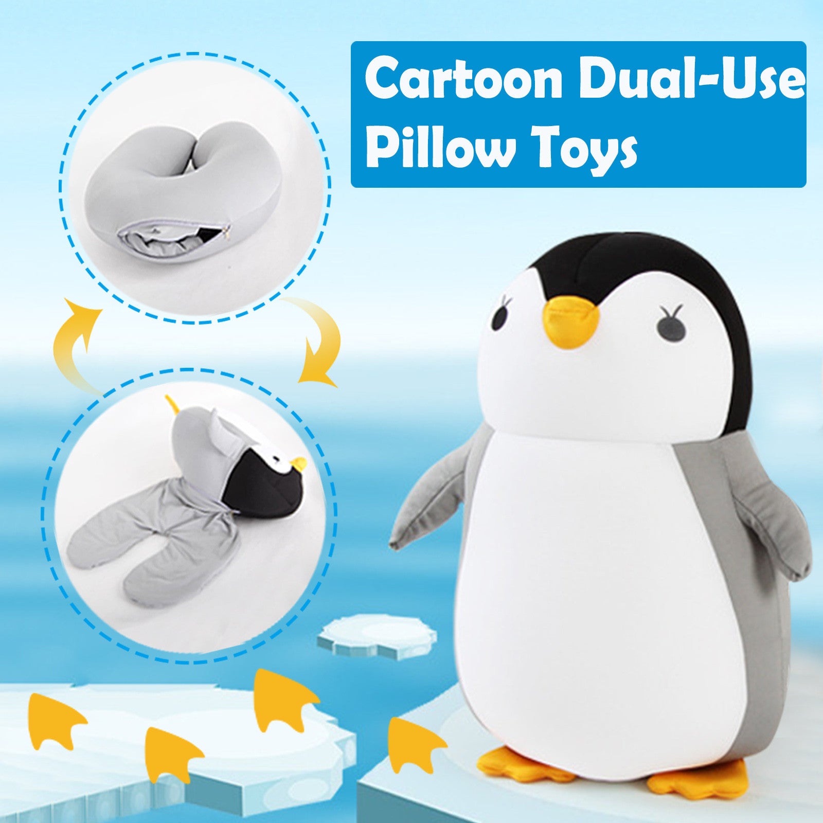 Soft Pillow Penguin U-Shaped Sleep Protection Neck Pillow Home Office Nap Body Pillows Travel Car Adult Cute Pillows - Bellarte Enchanté Soft Pillow Penguin U-Shaped Sleep Protection Neck Pillow Home Office Nap Body Pillows Travel Car Adult Cute Pillows