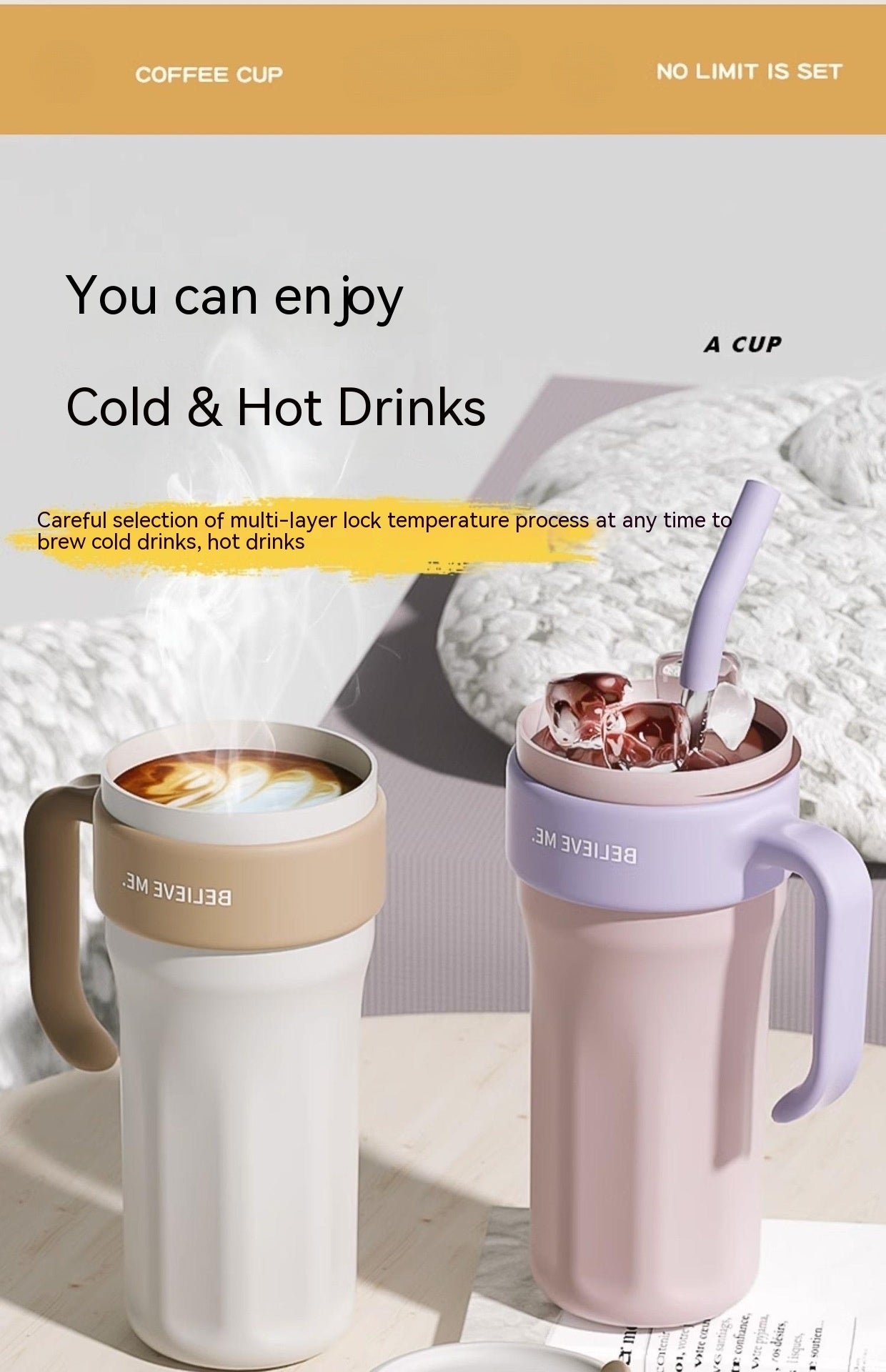 Solid Color American Vacuum Cup 316 Stainless Steel Coffee Cup - Bellarte Enchanté Solid Color American Vacuum Cup 316 Stainless Steel Coffee Cup