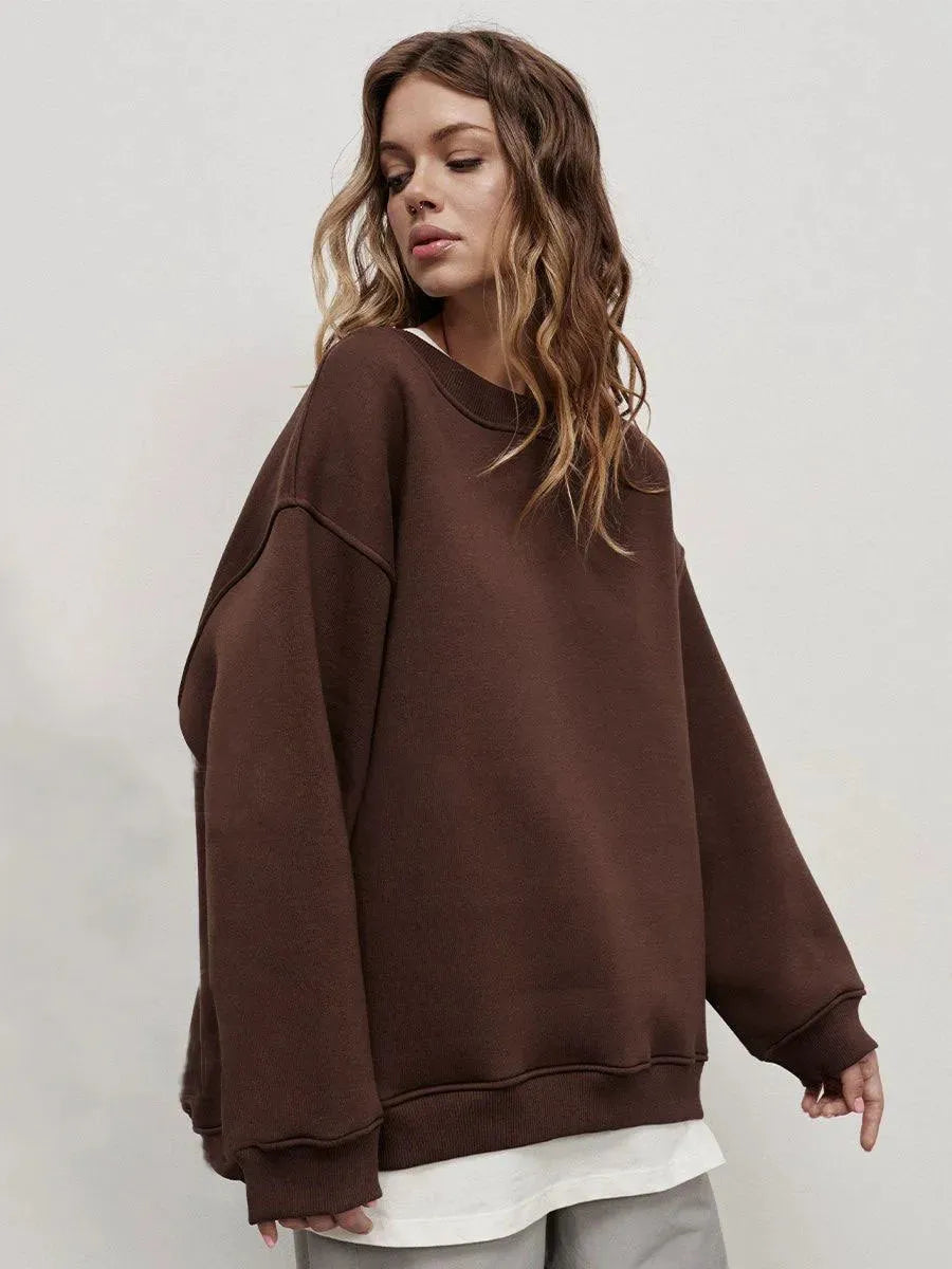 Solid Color Loose Sweater European And American - Bellarte Enchanté Solid Color Loose Sweater European And American