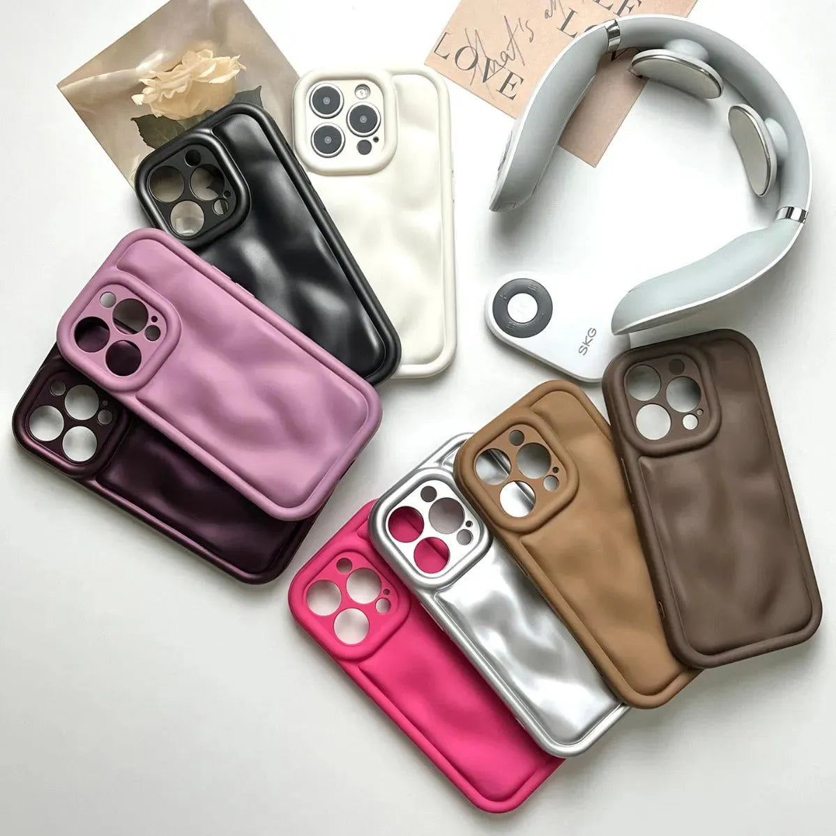 Solid Color Meteorite Pattern Phone Case Silicone Drop-resistant Protective Cover - Bellarte Enchanté Solid Color Meteorite Pattern Phone Case Silicone Drop-resistant Protective Cover