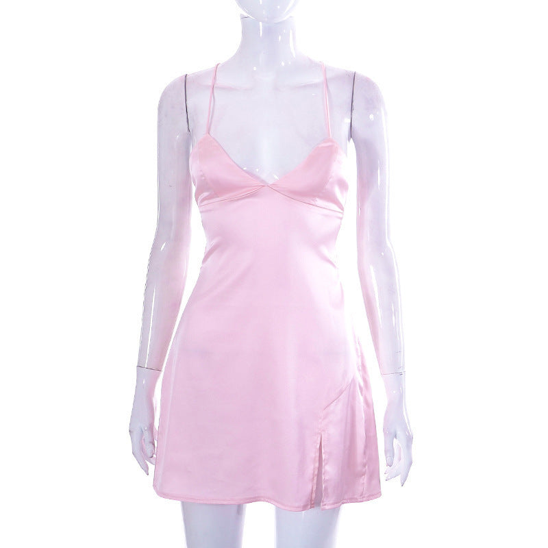 Split Backless Tied Dress Women - Bellarte Enchanté Split Backless Tied Dress Women