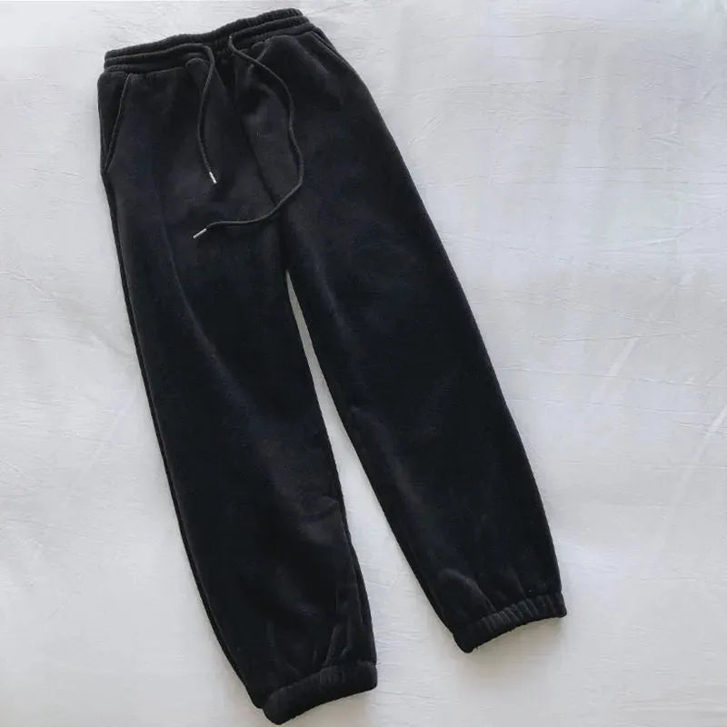 Sports Pants Female Fleece Lined Thick Loose Outerwear Casual Pants - Bellarte Enchanté Sports Pants Female Fleece Lined Thick Loose Outerwear Casual Pants