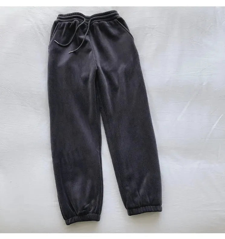 Sports Pants Female Fleece Lined Thick Loose Outerwear Casual Pants - Bellarte Enchanté Sports Pants Female Fleece Lined Thick Loose Outerwear Casual Pants