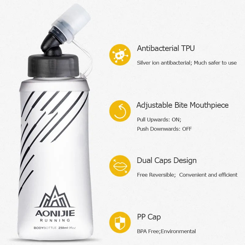 Sports Soft Water Bottle TPU Silicone Mouthpiece Water Bag - Bellarte Enchanté Sports Soft Water Bottle TPU Silicone Mouthpiece Water Bag
