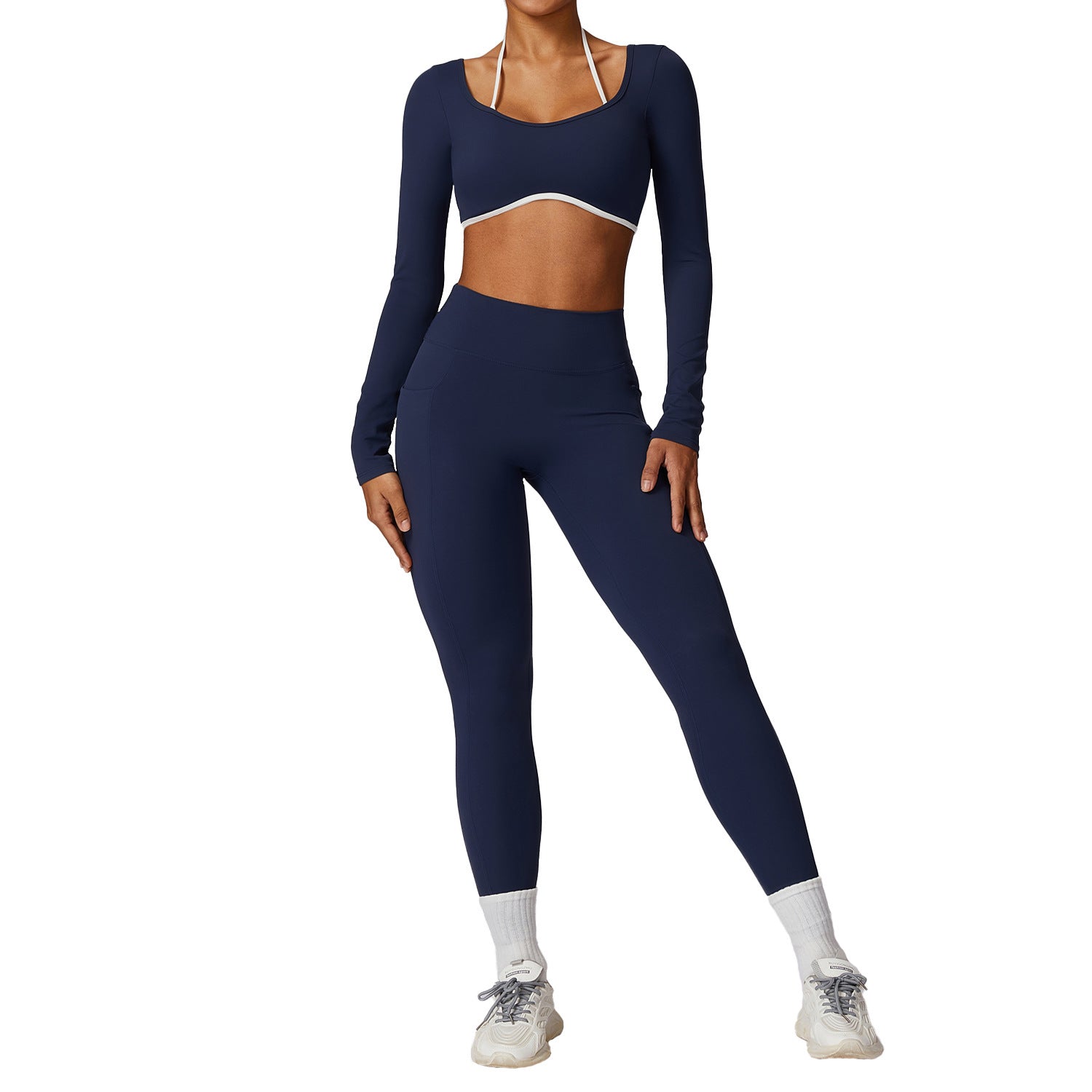Spring All-matching Casual Contrast Color Beauty Back Yoga Clothes Suit - Bellarte Enchanté Spring All-matching Casual Contrast Color Beauty Back Yoga Clothes Suit