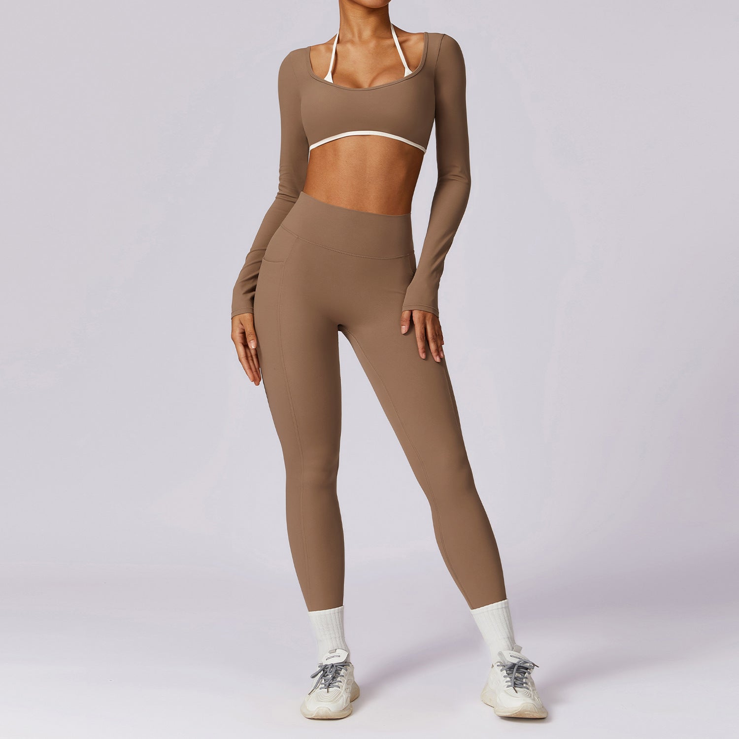 Spring All-matching Casual Contrast Color Beauty Back Yoga Clothes Suit - Bellarte Enchanté Spring All-matching Casual Contrast Color Beauty Back Yoga Clothes Suit