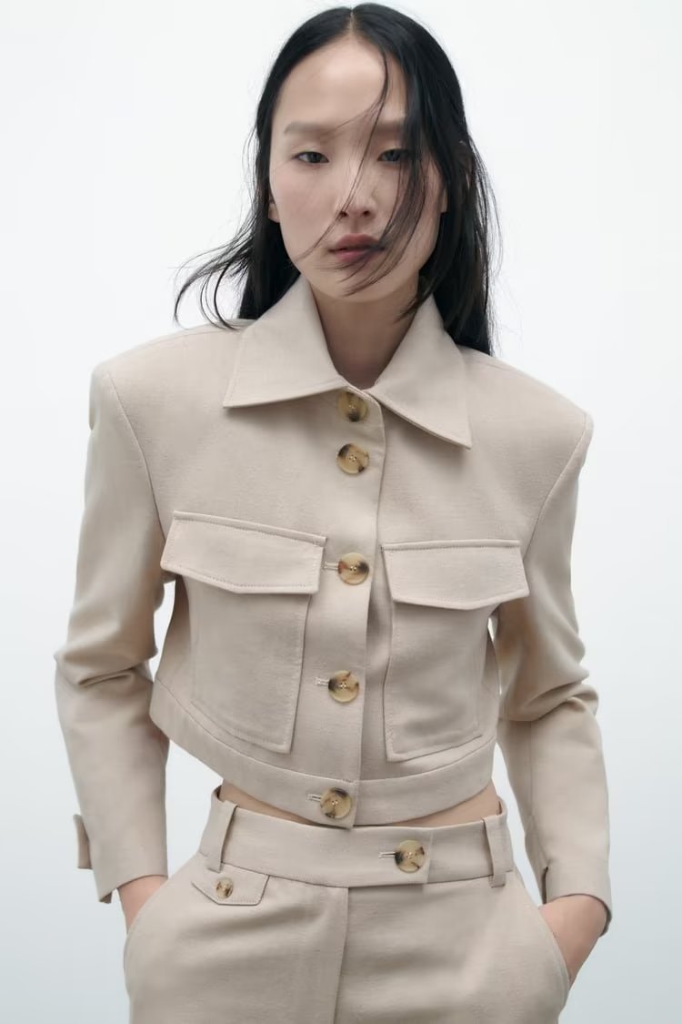 Spring Vacation Style Short Women's Suit Jacket Straight-leg Pants - Bellarte Enchanté Spring Vacation Style Short Women's Suit Jacket Straight-leg Pants
