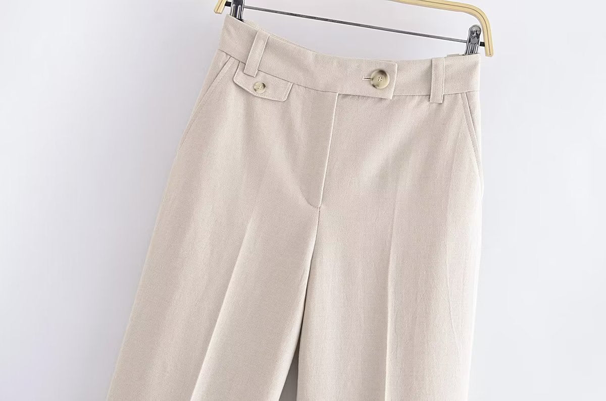 Spring Vacation Style Short Women's Suit Jacket Straight-leg Pants - Bellarte Enchanté Spring Vacation Style Short Women's Suit Jacket Straight-leg Pants