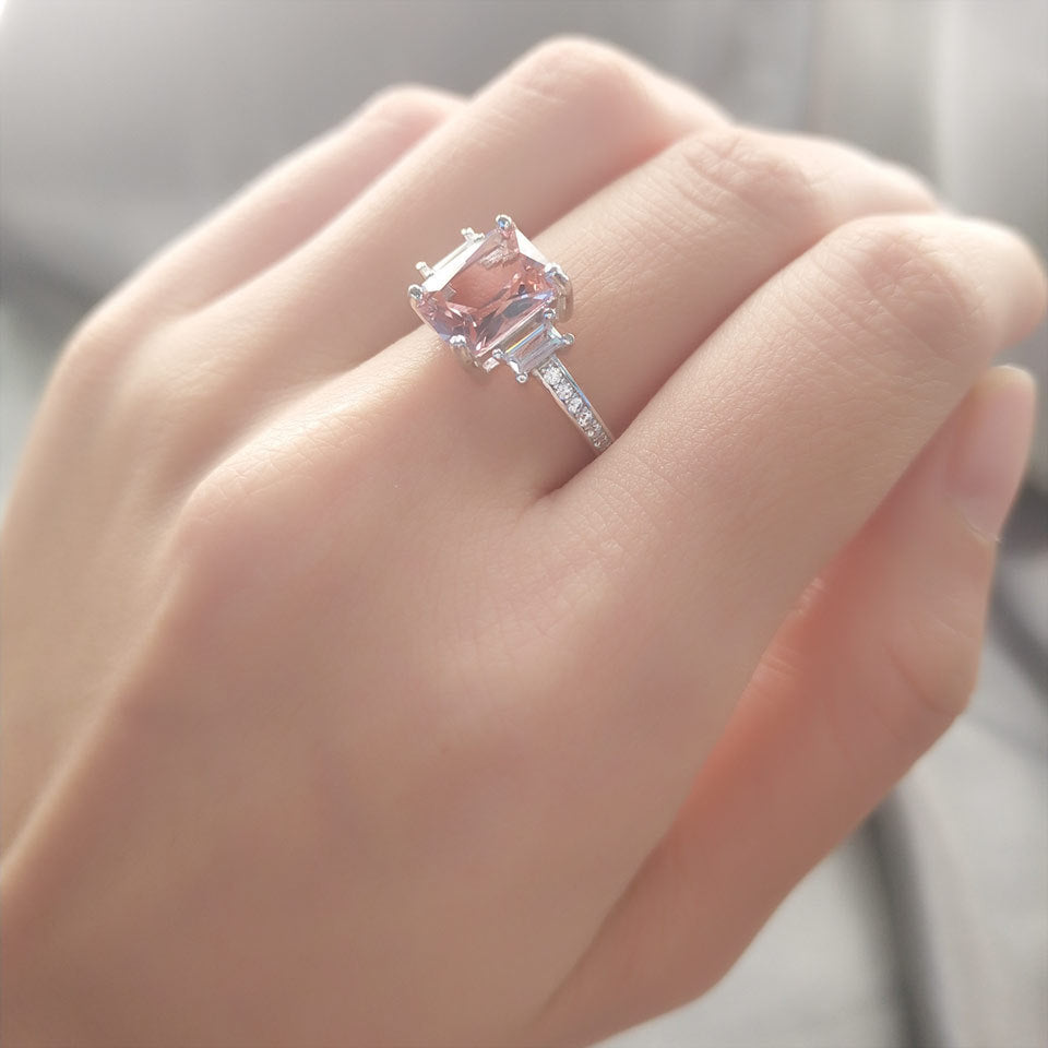 Square Fashion Design Morgan Stone Gemstone Ring - Bellarte Enchanté Square Fashion Design Morgan Stone Gemstone Ring