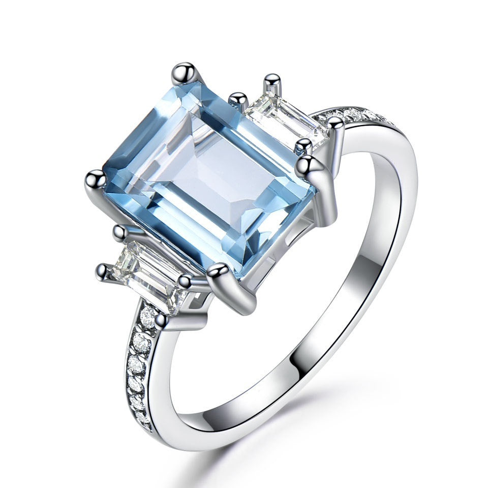 Square Fashion Design Morgan Stone Gemstone Ring - Bellarte Enchanté Square Fashion Design Morgan Stone Gemstone Ring