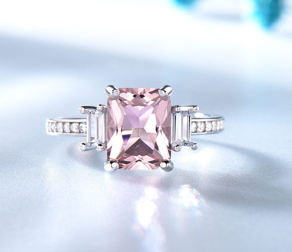 Square Fashion Design Morgan Stone Gemstone Ring - Bellarte Enchanté Square Fashion Design Morgan Stone Gemstone Ring