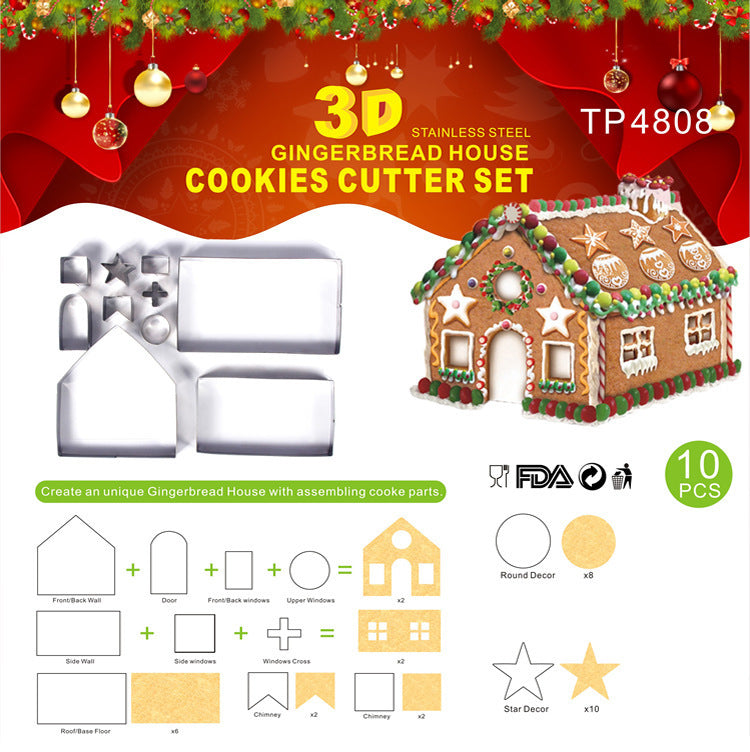 Stainless Steel Biscuit Mould 10 Piece Set Christmas Stainless Steel - Bellarte Enchanté Stainless Steel Biscuit Mould 10 Piece Set Christmas Stainless Steel