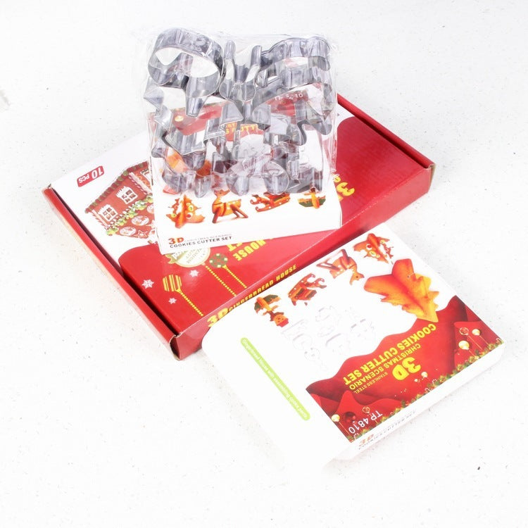 Stainless Steel Biscuit Mould 10 Piece Set Christmas Stainless Steel - Bellarte Enchanté Stainless Steel Biscuit Mould 10 Piece Set Christmas Stainless Steel