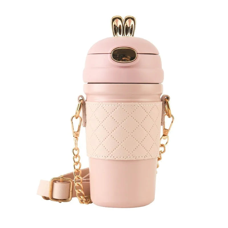 Stainless Steel Cup Bounce Cup With Straw - Bellarte Enchanté Stainless Steel Cup Bounce Cup With Straw