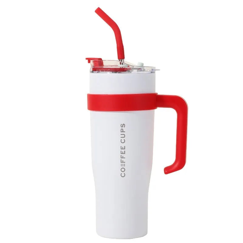 Stainless Steel Cup With Straw Household 3 Generation Large Capacity Vacuum Cup - Bellarte Enchanté Stainless Steel Cup With Straw Household 3 Generation Large Capacity Vacuum Cup