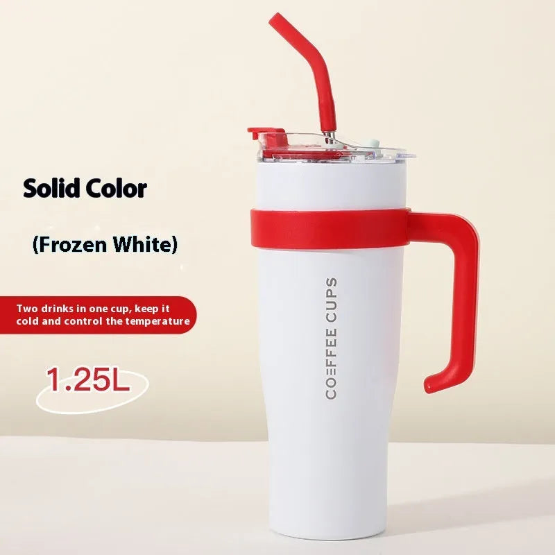 Stainless Steel Cup With Straw Household 3 Generation Large Capacity Vacuum Cup - Bellarte Enchanté Stainless Steel Cup With Straw Household 3 Generation Large Capacity Vacuum Cup