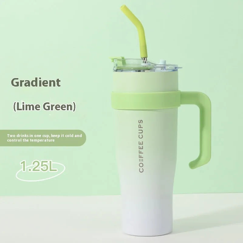 Stainless Steel Cup With Straw Household 3 Generation Large Capacity Vacuum Cup - Bellarte Enchanté Stainless Steel Cup With Straw Household 3 Generation Large Capacity Vacuum Cup