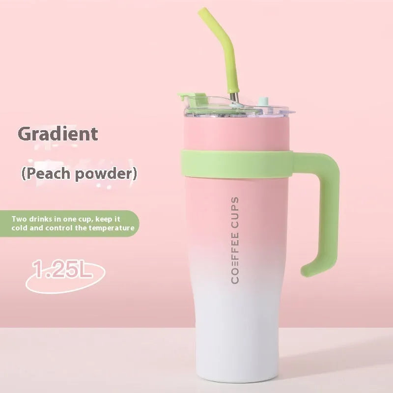 Stainless Steel Cup With Straw Household 3 Generation Large Capacity Vacuum Cup - Bellarte Enchanté Stainless Steel Cup With Straw Household 3 Generation Large Capacity Vacuum Cup