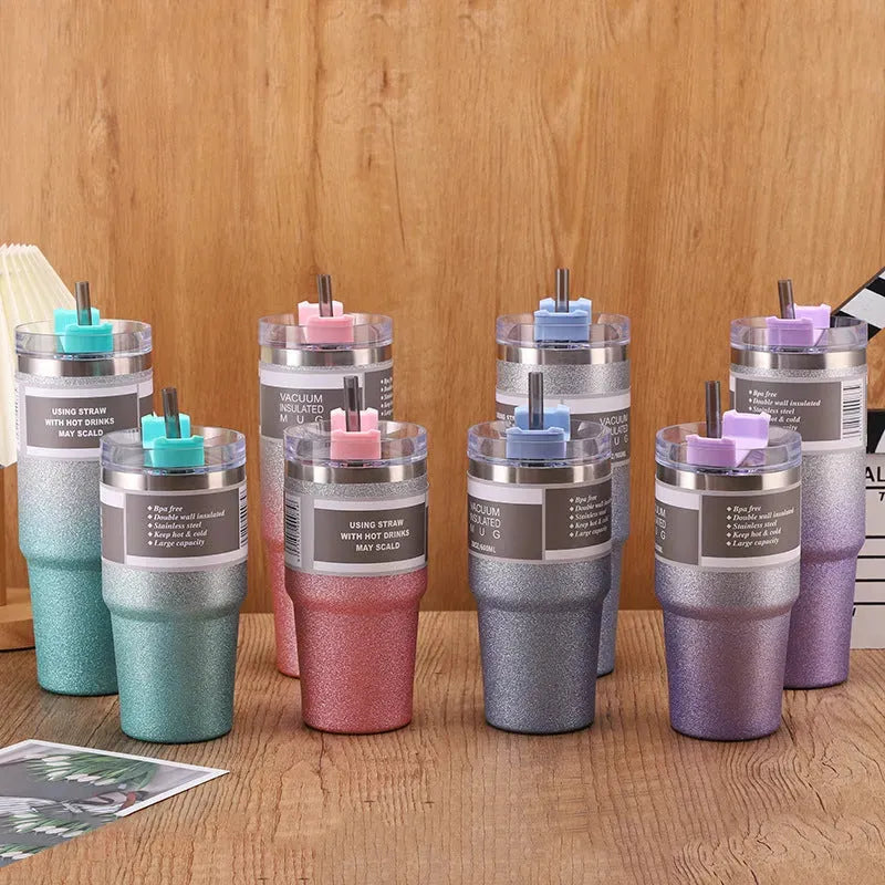 Stainless Steel Insulation Cup With Straw - Bellarte Enchanté Stainless Steel Insulation Cup With Straw