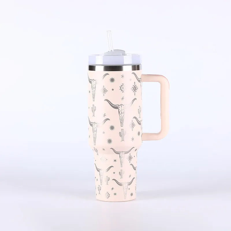 Stainless Steel With Straw Cup - Bellarte Enchanté Stainless Steel With Straw Cup