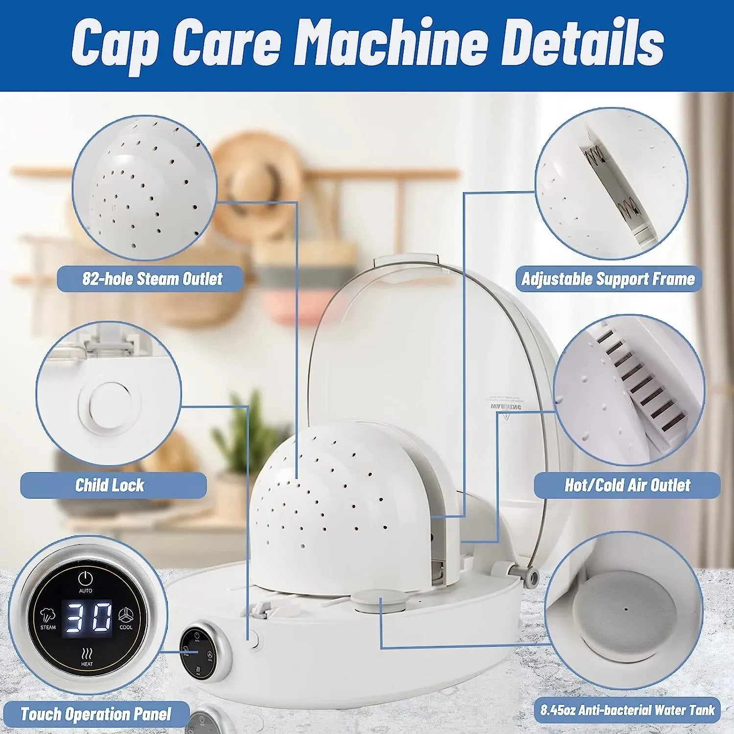 Steam Iron For Cap Dryer For Cap Hat Cleaning&Ironing With Steam Hat Drying With Hot Cold Air Hat Cap Cleaner&Iron Dryer For Vintage Hat And Dad Hat-White Voltage110V - Bellarte Enchanté Steam Iron For Cap Dryer For Cap Hat Cleaning&Ironing With Steam Hat Drying With Hot Cold Air Hat Cap Cleaner&Iron Dryer For Vintage Hat And Dad Hat-White Voltage110V
