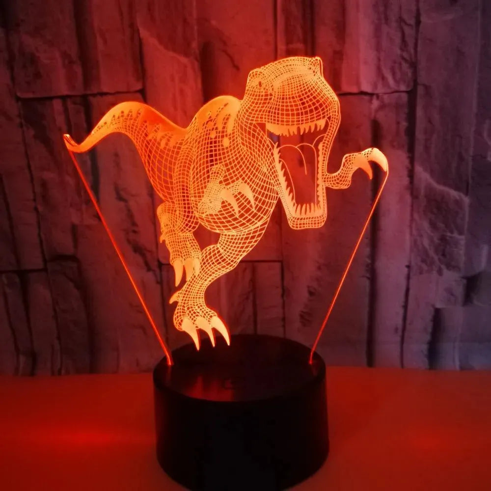 Stereo Vision Dinosaur Colorful Touch 3D Night Light - Bellarte Enchanté Stereo Vision Dinosaur Colorful Touch 3D Night Light
