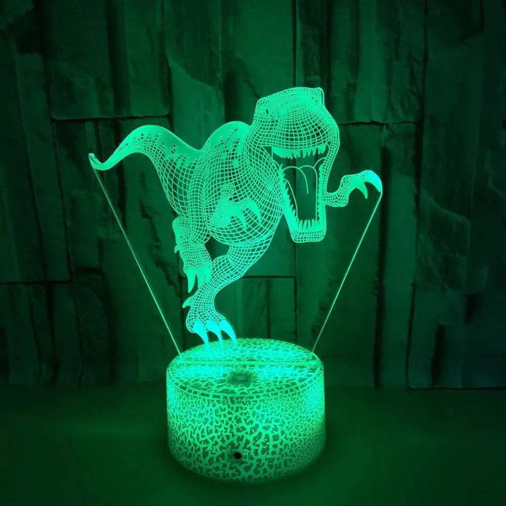 Stereo Vision Dinosaur Colorful Touch 3D Night Light - Bellarte Enchanté Stereo Vision Dinosaur Colorful Touch 3D Night Light