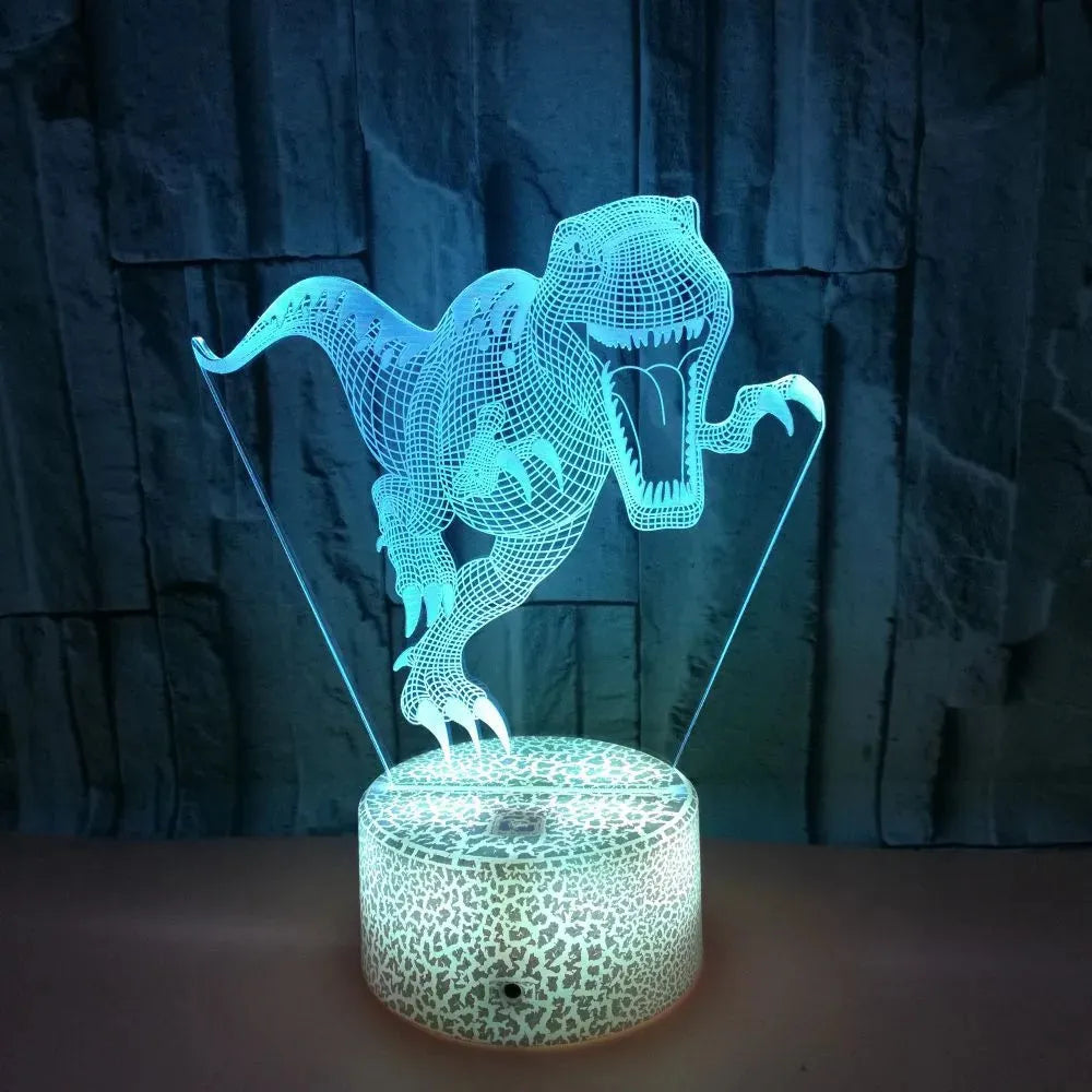 Stereo Vision Dinosaur Colorful Touch 3D Night Light - Bellarte Enchanté Stereo Vision Dinosaur Colorful Touch 3D Night Light