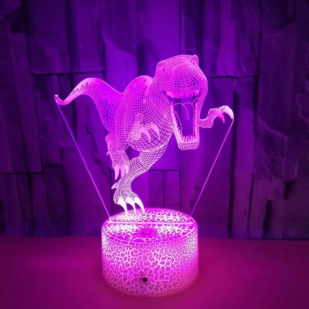 Stereo Vision Dinosaur Colorful Touch 3D Night Light - Bellarte Enchanté Stereo Vision Dinosaur Colorful Touch 3D Night Light